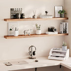 Ballucci Floating Shelves, 55" Wood Wall Shelf Set of 2, with Invisible Brackets for Bathroom, Living Room, Bedroom, Kitchen,