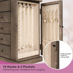 Emfogo Jewelry Box for Women, 5 Layer Large Wood Jewelry Boxes & Organizers for Necklaces Earrings Rings Bracelets, Rustic Je