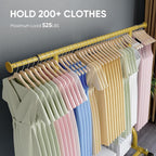 HOKEEPER Clothing Rack Gold Clothes Rack Heavy Duty Garment Rack for Hanging Clothes 525LBS Commercial Clothing Racks with Wh