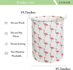 CLOCOR Large Pink Flamingo Laundry Hamper, Baby Girl Laundry Basket,Kids Toy Storage Bins,Nursery Decor,Bedroom,Bathroom,Gift