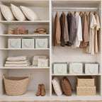 StorageWorks Fabric Storage Bins for Shelves, Storage Baskets for Closet Organization, Organizer Bins for Clothes Storage, Be