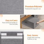 Lifewit 100L Under Bed Storage Containers, 11.8 Inch Tall Underbed Clothes Storage Organizer Bin with Sturdy Sidewalls, Botto