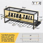 YYR Heavy Duty Power Tool Organizer Wall Mount, Cordless Drill Hanger Storage Rack, Battery Tools Holder with Charging Statio
