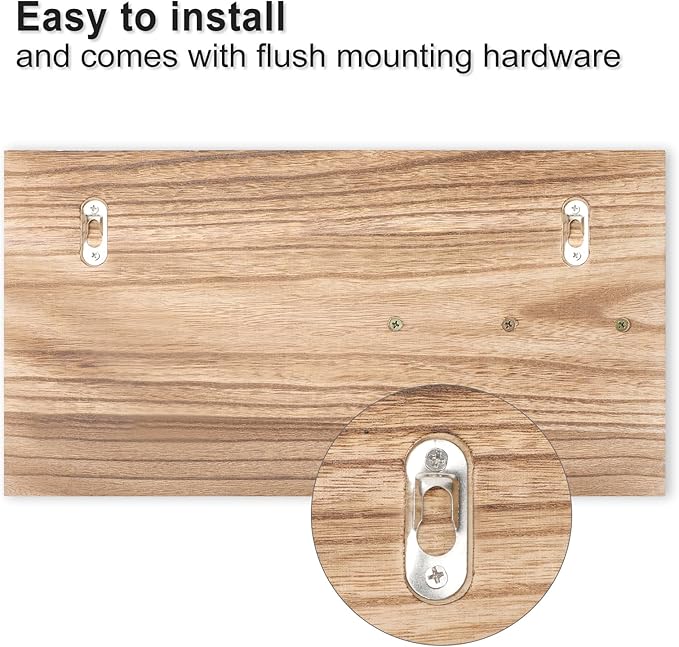 Lwenki Mail Organizer for Wall Mount – Key Holder with Shelf Includes Letter Holder and Hooks for Coats, Dog Leashes – Rustic