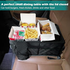 Car Seat Organizer-Car Organizer Front Seat Back Seat,Car Organizers and Storage,Passenger Seat Organizer with Lid Tissue Box Cup Holder (Grey) (Black)