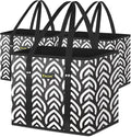 BALEINE 3Pk Reusable Grocery Bags, Foldable Shopping Bags for Groceries with Reinforced Bottom & Handles (Honeysuckle)