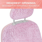 Carbella Plush Sherpa Fleece, 2 Pack Pink Seat Cover for Cars with Soft Cushioned Touch, Cute Automotive Interior Protector f