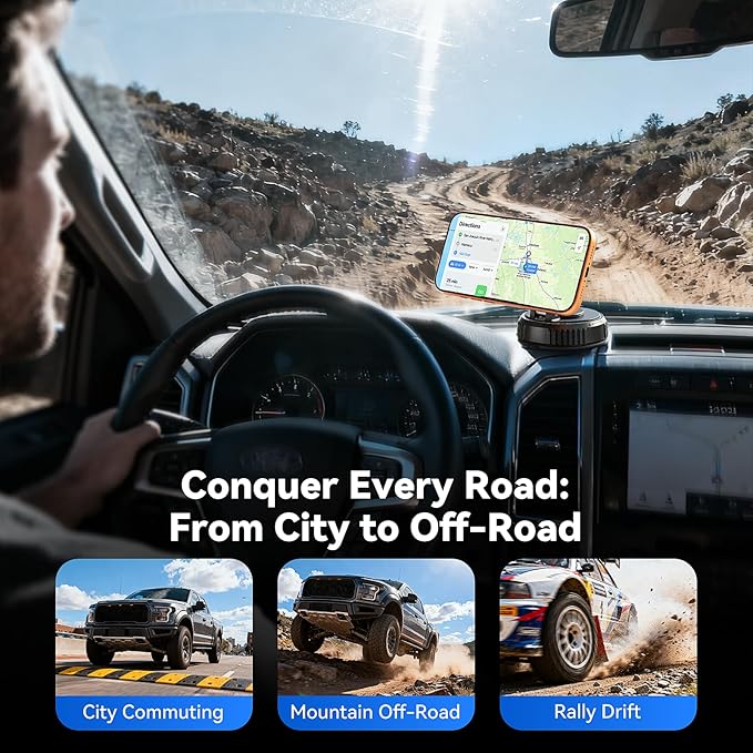 Car Phone Holder for Magsafe, [Enjoy Convenience, Flexibility, Stability], Foldable Vacuum Magnetic Phone Mount for Dashboard Windshield for Your Car Fit iPhone 17/16/15/14/13/12 Pro Max