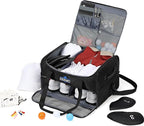 ZEEMO Golf Trunk Organizer, 2 Layer Car Locker with Ventilated Compartment for 2 Pair Shoes, Travel Storage Bag for