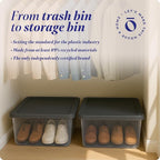 HOMZ 2-Pack Snaplock, Small Clear Plastic Storage Organizer Bins w/ Lids, 28 Quart, Gray - Stackable Container Boxes for Bedr