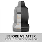 BDK carXS Seat Covers for Cars, Black Two-Tone with Matching Back Seat Cover, Made to Fit Most Auto Truck Van SUV, Interior C