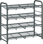 SONGMICS Shoe Rack, 4 Tier Shoe Organizer for Closet, Holds up to 16 Pairs of Shoes, Shoe Rack for Front Door Entrance, Metal