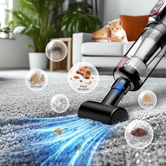 Handheld Vacuum Cleaner, 18000Pa 2 in 1 Cordless Car Vacuum Cleaner&Air Duster, 130W Brushless Motor with 7800mAh Battery, LE