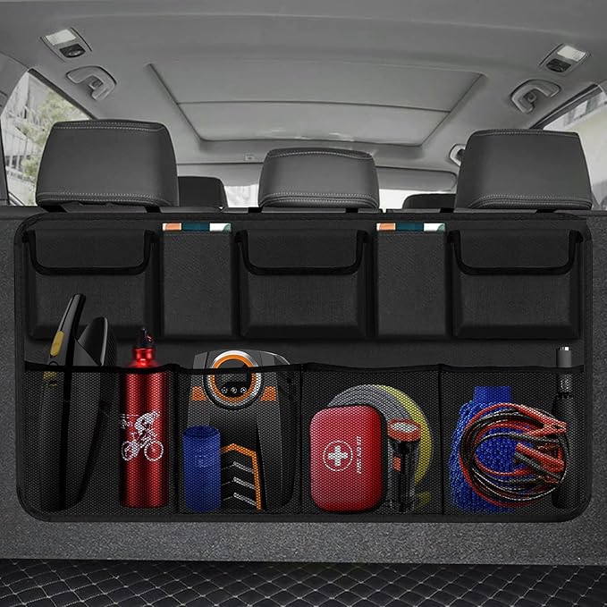 Car Trunk Organizer, Backseat Hanging Organizer with 9 Large Storage Bag Super Capacity -Trunk Organizer for SUV,Truck,Van