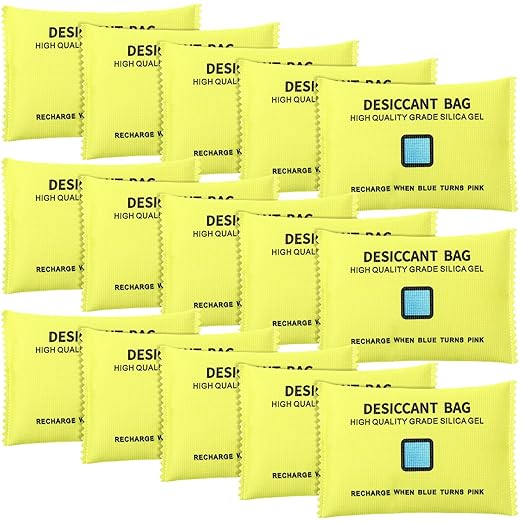 15 Pack 200 g Rechargeable Desiccant Packs Silica Gel Desiccant Moisture Absorbing Bag for Storage Reusable Car