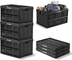 CleverMade Collapsible Storage Bins 62L (3-Pack) – Heavy Duty Collapsible Plastic Storage Bins, Large Stackable Folding Stora