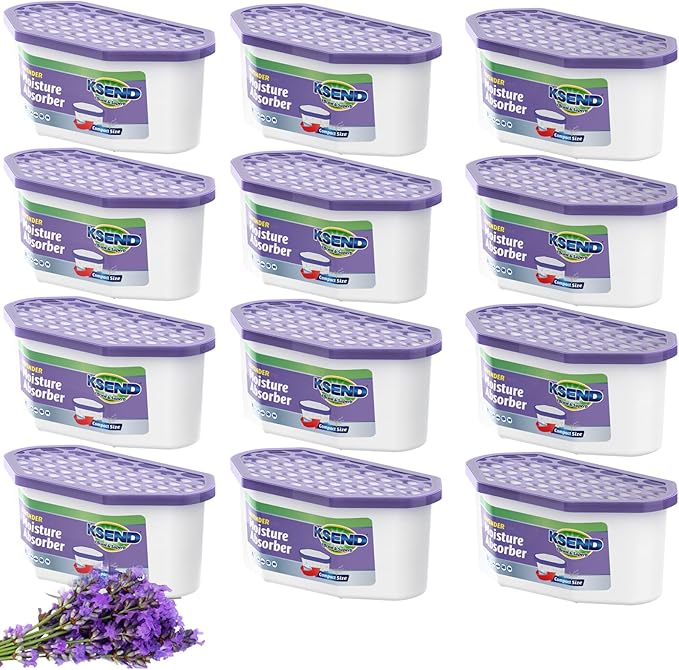 Moisture Absorbers, 12 Pack, Compact Dehumidifier for Closet, Efficient Humidity Absorber Boxes, Moisture Absorber for