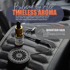 Handmade Wood Car Air Freshener — Best Wheels Designed Refillable Essential Oil Diffuser — Long Lasting Mountain Rain Fragran