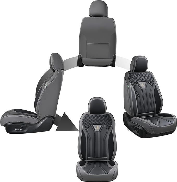 FLORICH Leather Seat Covers, Seat Covers Full Set, Car Seat Protectors 5 Seats, Automotive Seat Covers Fit for Most Cars Truc