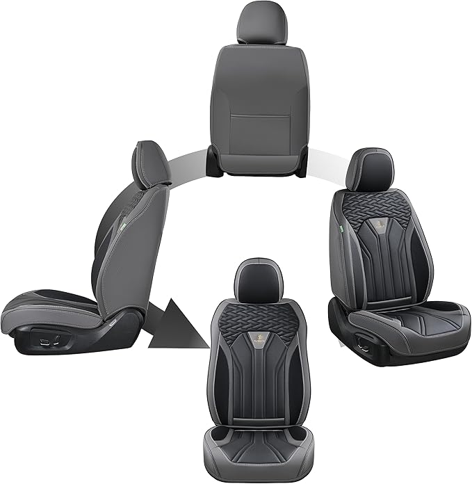 FLORICH Seat Covers for Cars, Waterproof Seat Covers, Leather Car Seat Covers 2 Pack, Universal Seat Cushion Protector for Mo