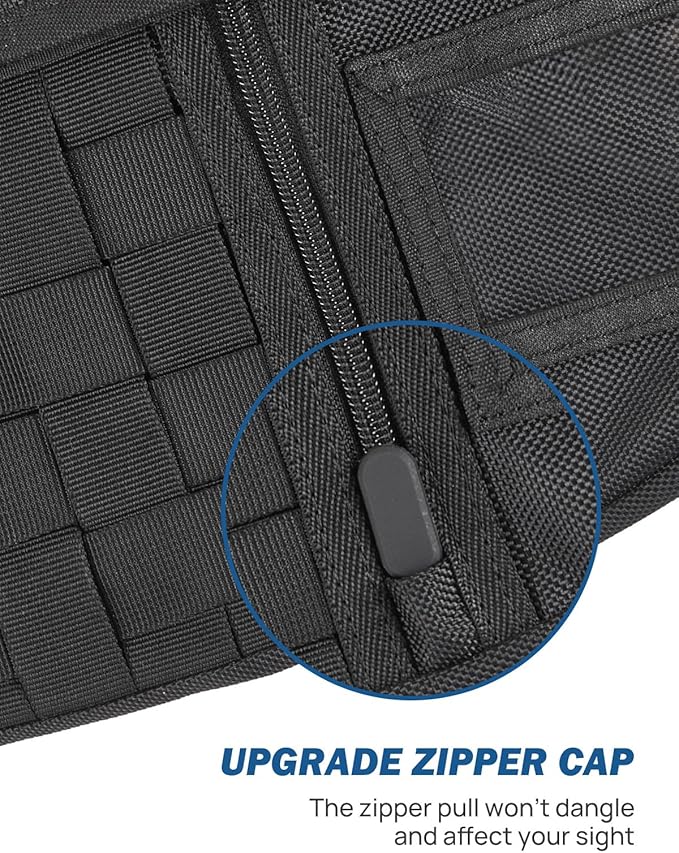 JOYTUTUS Sun Visor Organizer Compatible with 2018-2026 Wrangler JL & Gladiator JT Passenger's Side, Front Tactical Visor Storage Cover Molle Webbing Visor Storage Holder Pouch, Multi-Pocket Net Zipper