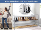 KEETDY 3-Tier Long Shoe Rack for Closet Metal Shoe Organizer for Entryway, Wide Stackable Shoe Storage Shelf with Sturdy Wire