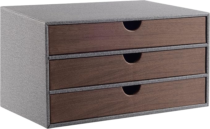 Cloth-effect Faux Leather Desk Organizer File Cabinet Executive Office Supplies Desktop Filing A4 Contract Document Stackable
