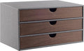 Cloth-effect Faux Leather Desk Organizer File Cabinet Executive Office Supplies Desktop Filing A4 Contract Document Stackable