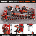 2-Pack Large Power Tool Organizer Wall Mount,Heavy Duty Cordless Tool Organizer with 18 Drill Holder,600 Lbs Capacity 3-Layer