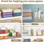 Purse Organizer for Closet Shelf Dividers: 6 Pack Acrylic Clear T-shaped Vertical Shelves Separators - Durable Space Saver Ea