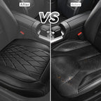CAR PASS 2 Pack Leather Front Car Seat Covers, Bottom Seat Covers Full Wrapped with Storage Pocket, Anti-Slip Leather Seat Pr