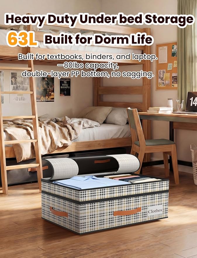 2-Pack Under Bed Storage with Wheels and 6 Vacuum Seal Bags, Adjustable Height 7.9"-10.2",Heavy Duty Capacity, Clear Lid Orga