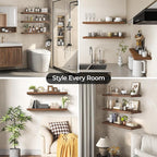 Fun Memories Floating Shelves for Wall 40 Inch Set of 3, Farmhouse Floating Shelves with Invisible Heavy Duty Bracket, 10 Inc