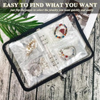 Bracelet Holder Travel Jewelry Organizer Case Transparent Jewelry Storage Book for Earring Necklace Ring with Small Clear Zip
