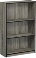 Furinno Jaya Book Shelf, 3-Tier Bookshelf, Bookcase with Adjustable Shelves, 9.5 x 24.5 x 40.3, for Living Room, Bedroom, Hom