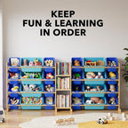 SpaceAid Large Toy Storage Organizer with 24 Bins and 3 Shelves, Toy Organizers Storage Bookshelf, Kids Bin Shelf Box Bookcas