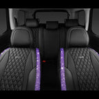 CAR PASS Bling Nappa Leather Car Seat Cover for Full Set Universal Luxury Waterproof Heavy-Duty Anti-Slip Cushioned Fit for S