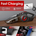 Whall Handheld Cordless Car Vacuums, Wet and Dry Use 9000Pa Strong Suction Vacuums, Rechargeable Portable Vacuum Cleaner with