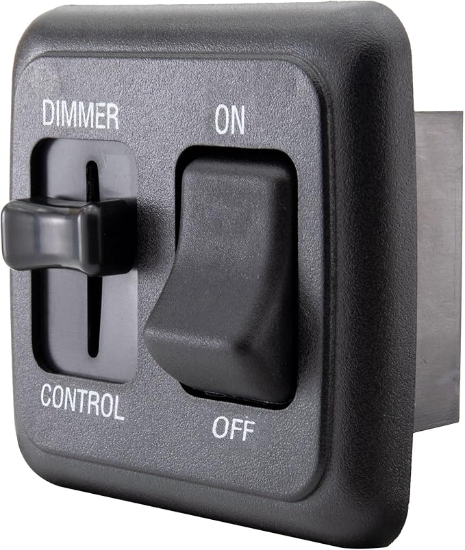 12 Volt DC Dimmer Switch for LED, Halogen, Incandescent - RV, Auto, Truck, Marine, and Strip Lighting (Large Slider, Black)
