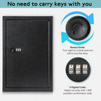 KYODOLED Locking Key Cabinet, 40 Key Storage Lock Box with Code, Key Box Wall Mount with Combination Lock, Key Hooks & Tags L