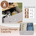 Somdot Dresser for Bedroom with 3 Drawers, Storage Organizer Chest of Drawers with Removable Fabric Bins for Closet Bedside L