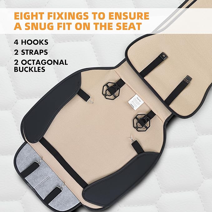 Elantrip 2PCs Front Car Seat Covers Leather Car Seat Protector Universal fit for Most Cars SUVs and Trucks Water Proof Seat P