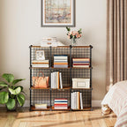 HOOBRO Wire Cube Storage Organizer, 9-Cube Shelves, Modular Shelves with Metal Grid, DIY Closet Cabinet for Living Room, Bedr