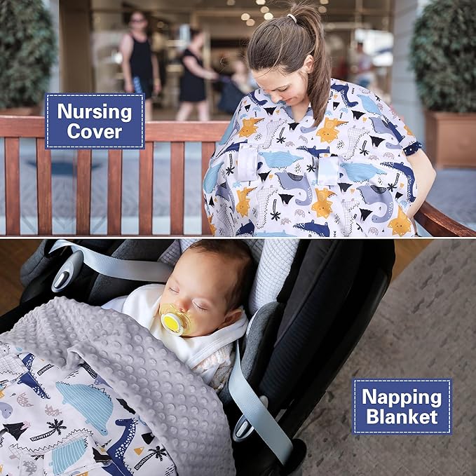 Rquite Baby Car Seat Cover, Carseat Covers Baby Boy, Minky Infant Car Seat Cover Winter, Peekaboo Opening Car Seat Canopy, Mu