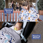 Rquite Baby Car Seat Cover, Carseat Covers Baby Boy, Minky Infant Car Seat Cover Winter, Peekaboo Opening Car Seat Canopy, Mu