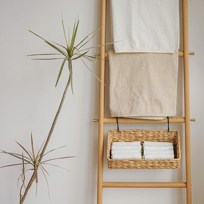 StorageWorks Woven Wall Baskets for Storage, Water Hyacinth Baskets for Shelf, Wall Storage for Kitchen and Bathroom, Hanging