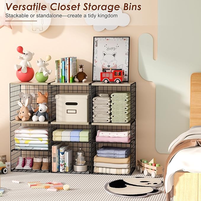 2 Pack Closet Organizer System, Extra Tall & Large Capacity Closet Shelves with Adjustable Dividers, 3-Tier Stackable Storage