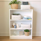 NaturalCozy 13.5”x8.5”x5.5” Rectangle Storage Baskets for Shelves 3 Pack | Cotton Rope Woven Small Baskets for Organizing | S
