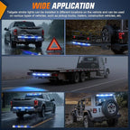 Nilight 60 Inch Truck Tailgate Strobe Light Strip Tail Emergency Bar Rear Window Warning Lamp Ultra-Bright Double Row 360 LED for Pickup Trailers Construction Vehicles Car SUV, Blue White