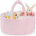 Maliton Baby Diaper Caddy Organizer, Cotton Rope Diaper Caddy Basket, Large Storage Basket for Newborn Boys and Girls, Gift f